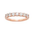 14k Rose Gold 1 Carat T.w. Igl Certified Diamond Anniversary Ring, Women's, Size: 7.50, White