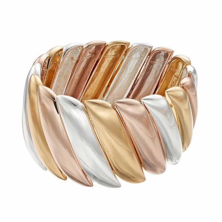 Jennifer Lopez Tri Tone Wavy Stretch Bracelet, Women's, Multicolor