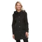 Petite Towne By London Fog Hooded Walker Jacket, Women's, Size: L Petite, Black