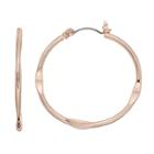 Apt. 9&reg; Flattened Edge Nickel Free Hoop Earrings, Women's, Pink