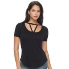 Women's Rock & Republic&reg; Triangle Strappy Tee, Size: Xl, Black