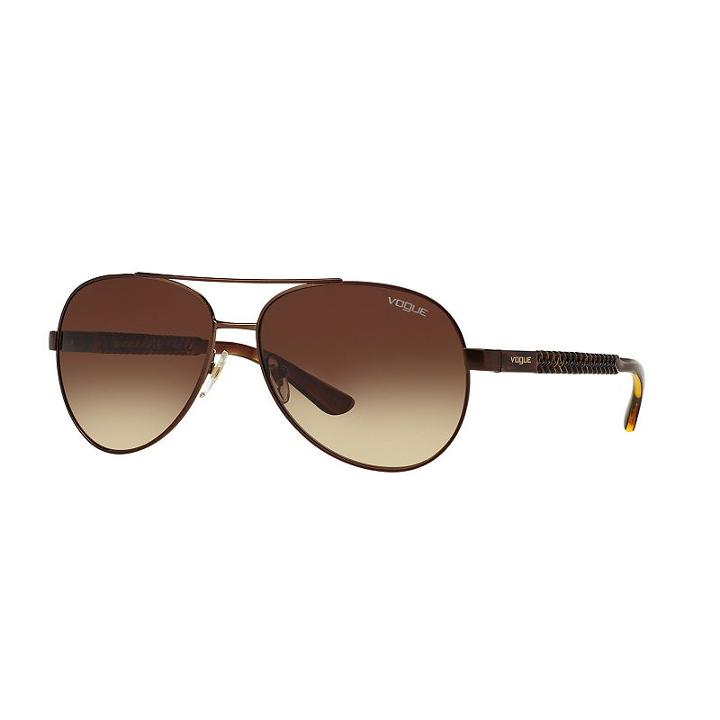 Vogue Vo3997s 58mm Casual Chic Aviator Gradient Sunglasses, Women's, Dark Brown