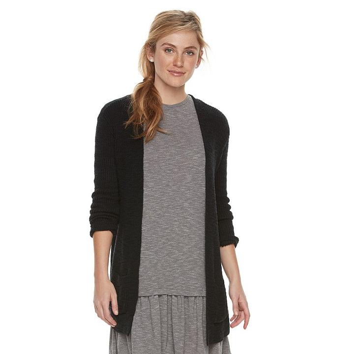 Women's Sonoma Goods For Life&trade; Long Cardigan, Size: Xl, Black