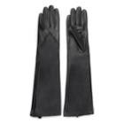 Women's Journee Collection Microfiber-lined Long Leather Gloves, Size: Xl, Black