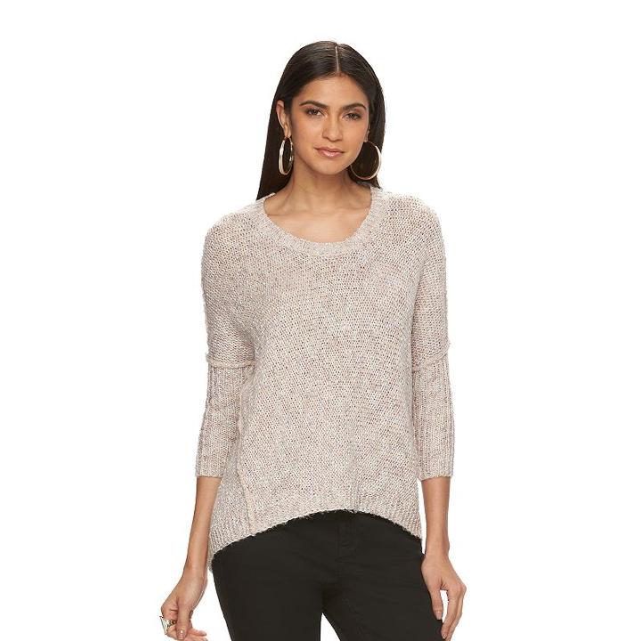 Women's Jennifer Lopez Marled Crewneck Sweater, Size: Xl, Pink