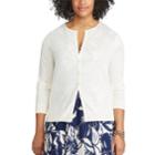 Plus Size Chaps Button-front Cardigan, Women's, Size: 1xl, White