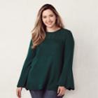 Plus Size Lc Lauren Conrad Pointelle Crewneck Sweater, Women's, Size: 1xl, Green