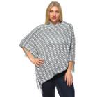 Plus Size White Mark Nixie Poncho, Women's, Grey