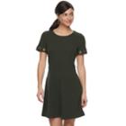 Women's Apt. 9&reg; Grommet Fit & Flare Dress, Size: Large, Green