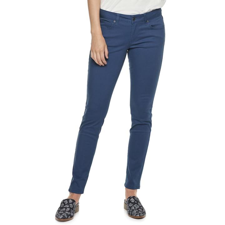 Women's Sonoma Goods For Life&trade; Supersoft Sateen Skinny Pants, Size: 12 Avg/reg, Dark Blue