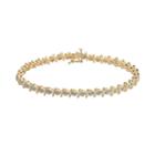 18k Gold-over-silver 1/4-ct. T.w. Diamond Bracelet, Women's, Size: 7.25, White