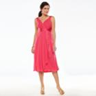 Women's Chaps Surplice Empire Evening Dress, Size: 4, Red