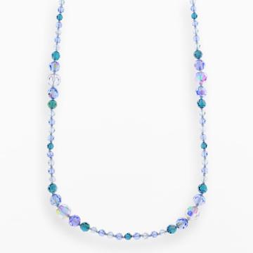Crystal Avenue Silver-plated Crystal Long Station Necklace - Made With Swarovski Crystals, Size: 30, Blue