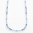Crystal Avenue Silver-plated Crystal Long Station Necklace - Made With Swarovski Crystals, Size: 30, Blue