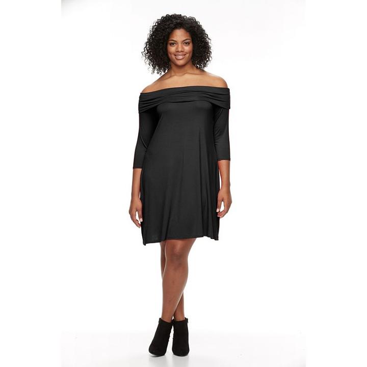 Plus Size Apt. 9&reg; Off-the-shoulder Shift Dress, Women's, Size: 3xl, Oxford