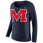 Women's Nike Ole Miss Rebels Tailgate Long-sleeve Top, Size: Large, Blue (navy)
