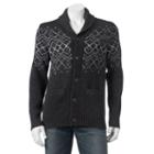 Big & Tall Sonoma Goods For Life&trade; Patterned Shawl Cardigan Sweater, Men's, Size: Xl Tall, Dark Grey
