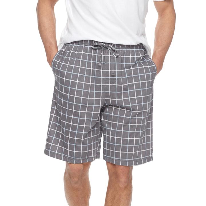 Men's Croft & Barrow&reg; True Comfort Knit Sleep Shorts, Size: Medium, Silver