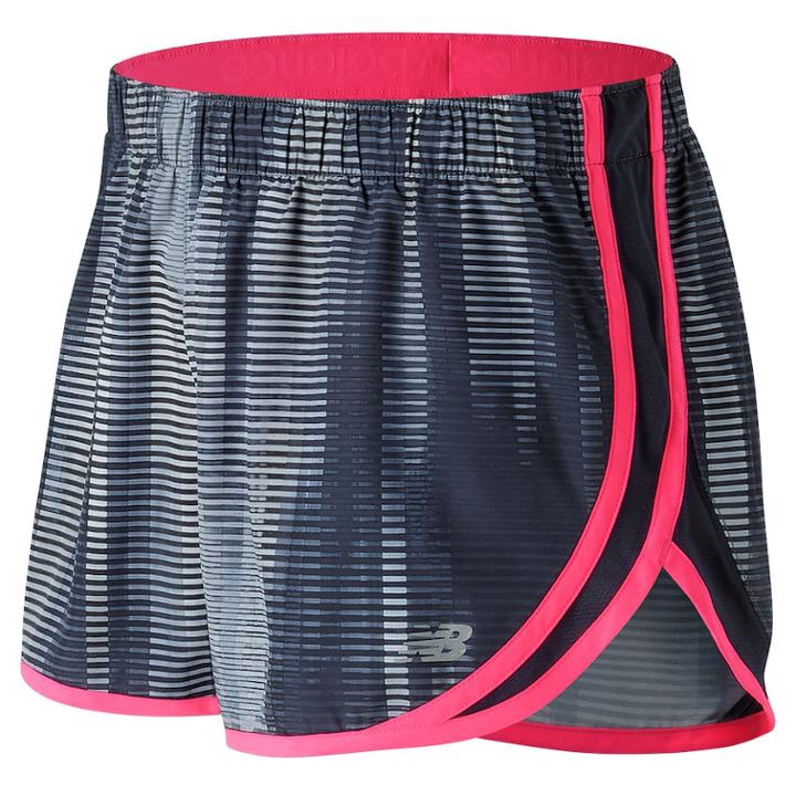 Women's New Balance Accelerate Printed Running Shorts, Size: Medium, Natural