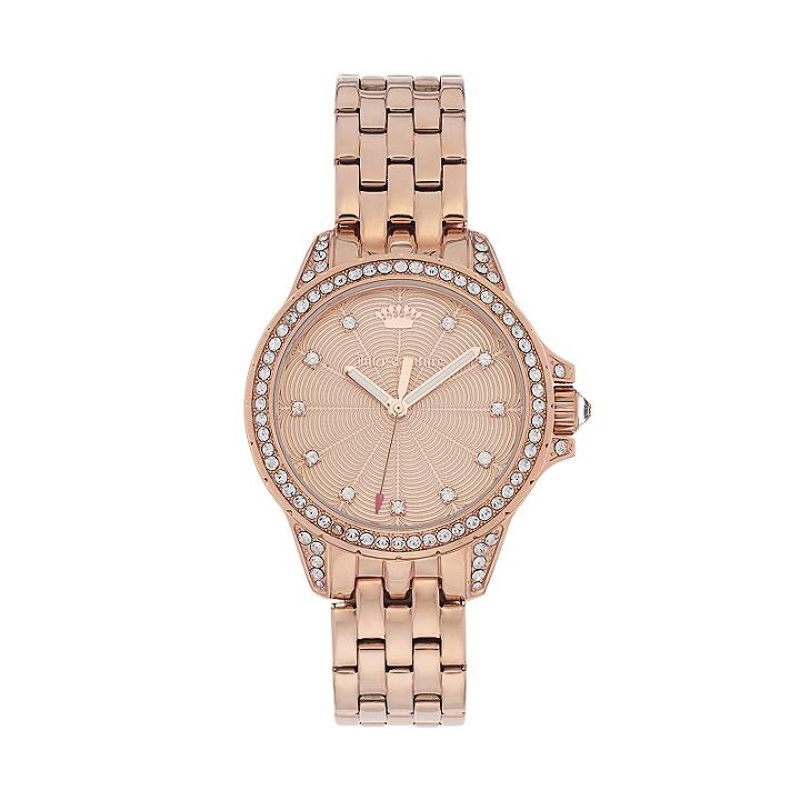 Juicy Couture Women's Charlotte Crystal Stainless Steel Watch, Pink
