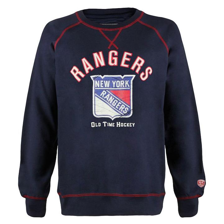 Men's Old Time Hockey New York Rangers Miffen Fleece Sweatshirt, Size: Medium, Blue (navy)