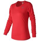 Women's New Balance Accelerate Long Sleeves Top, Size: Xl, Red