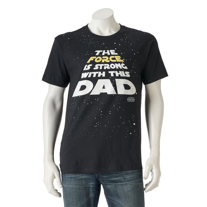 Men's Star Wars The Force Is Strong With This Dad Tee, Size: Small, Black