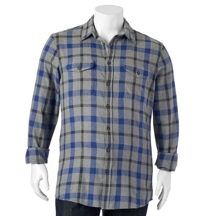 Big & Tall Sonoma Goods For Life&trade; Classic-fit Plaid Button-down Shirt, Men's, Size: 3xb, Blue