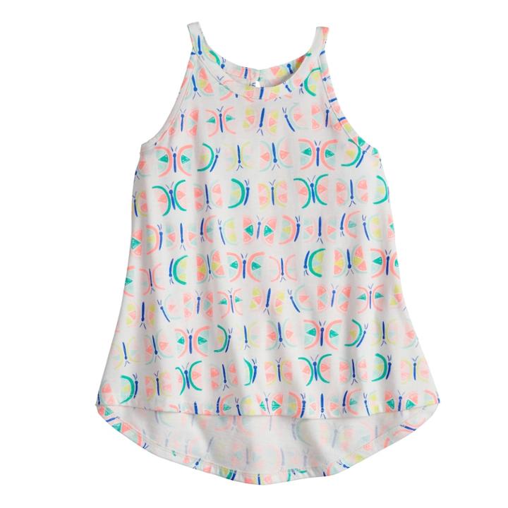 Girls 4-10 Jumping Beans&reg; Graphic Swing Tank Top, Size: 7, White