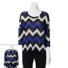 Heartsoul Chevron Button Back Top - Juniors, Girl's, Size: Small, Blue Other