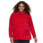 Plus Size Croft & Barrow&reg; Funnel Neck Textured Tunic Sweatshirt, Women's, Size: 2xl, Med Red