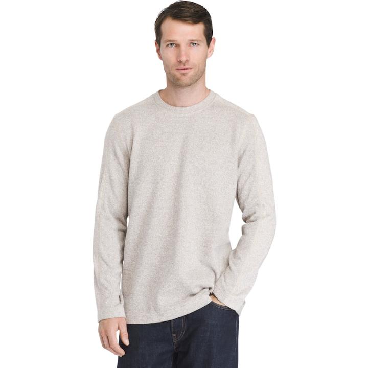 Big & Tall Arrow Colorblock Crewneck Fleece, Men's, Size: 2xb, Lt Beige