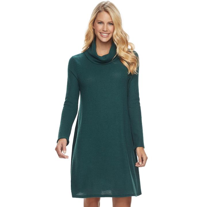 Women's Sonoma Goods For Life™ Ribbed Swing Dress, Size: Xxl, Green