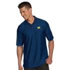 Men's Antigua Michigan Wolverines Illusion Desert Dry Extra-lite Performance Polo, Size: Small, Blue (navy)