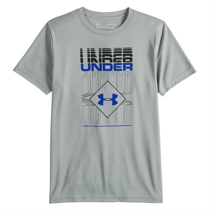 Boys 8-20 Under Armour Rippled Duo Logo Tee, Size: Medium, Med Grey