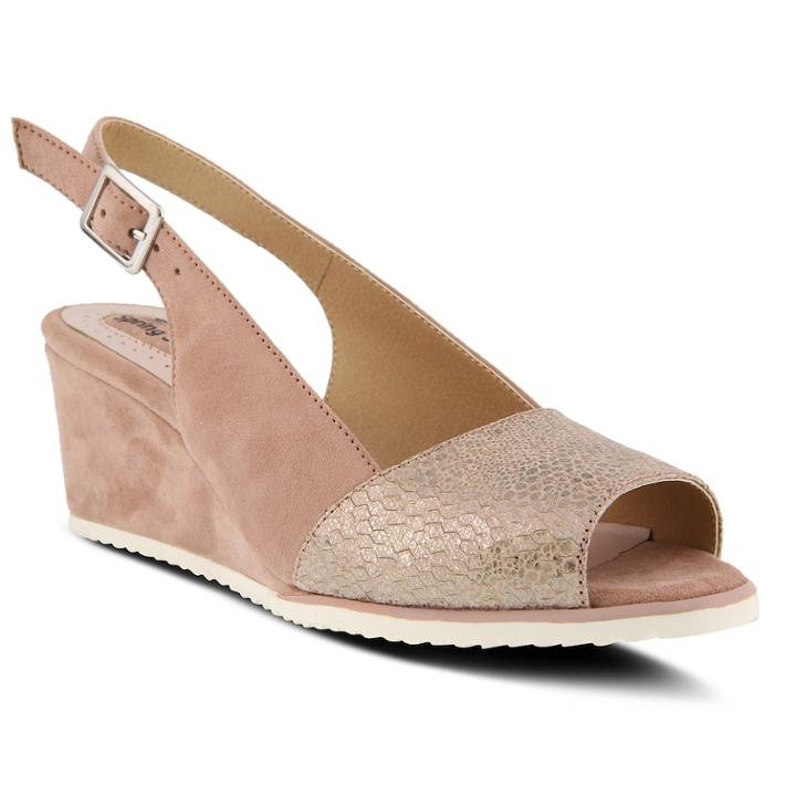 Spring Step Evia Women's Wedge Slingback Sandals, Size: 39, Light Pink