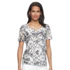 Women's Napa Valley Printed Lace Tee, Size: Large, Oxford