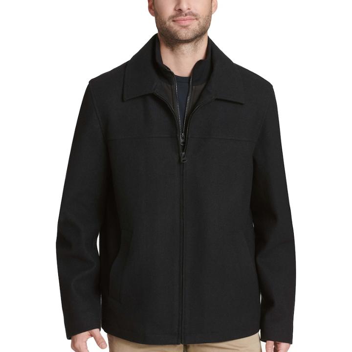 Men's Dockers Logan Wool-blend Open-bottom Bib Jacket, Size: Medium, Black