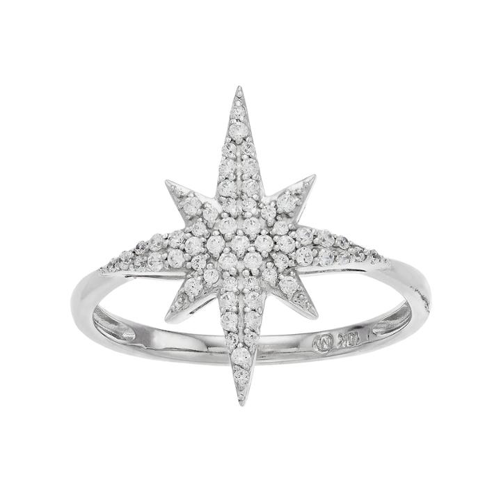 Simply Vera Vera Wang Sterling Silver 1/4 Carat T.w. Diamond Starburst Ring, Women's, Size: 7, White