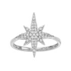 Simply Vera Vera Wang Sterling Silver 1/4 Carat T.w. Diamond Starburst Ring, Women's, Size: 7, White