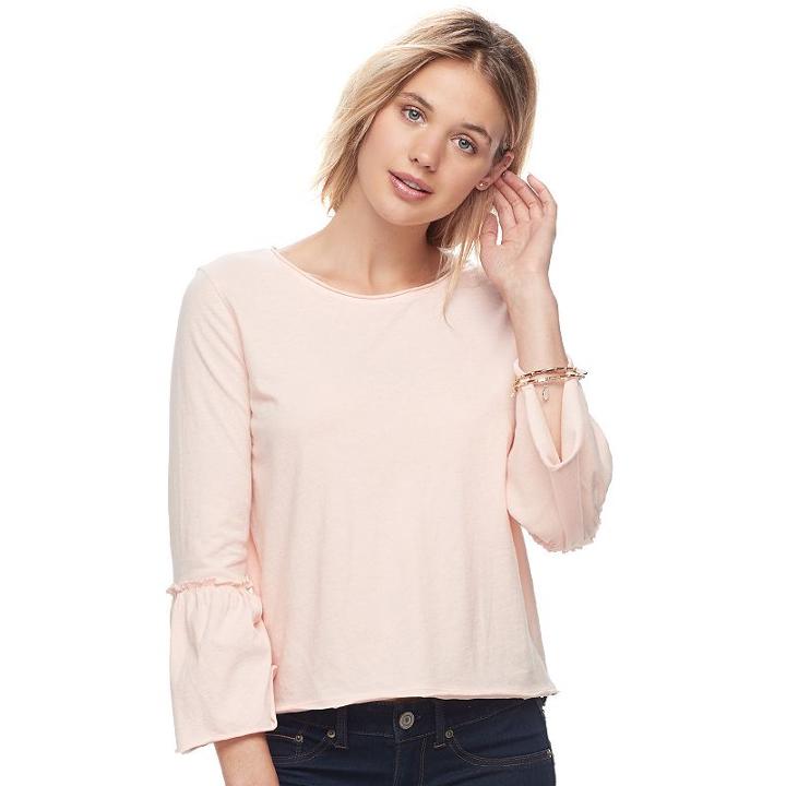 Juniors' So&reg; Bell Sleeve Top, Teens, Size: Xs, Lt Orange