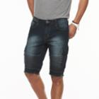Men's Xray Slim-fit Moto Stretch Denim Cargo Shorts, Size: 34, Dark Blue
