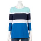 Women's Croft & Barrow&reg; Button-shoulder Tee, Size: Medium, Dark Blue