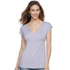 Maternity A:glow Surplice Nursing Tee, Women's, Size: L-mat, Med Purple