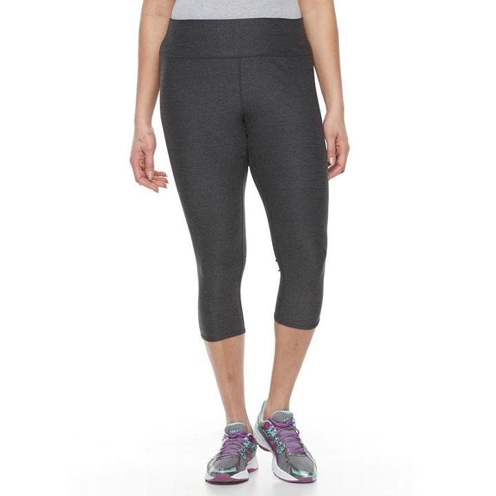 Plus Size Tek Gear&reg; Lattice-back Capri Leggings, Women's, Size: 3xl, Dark Grey