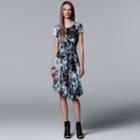 Women's Simply Vera Vera Wang Print Asymmetrical T-shirt Dress, Size: Medium, Drk Purple