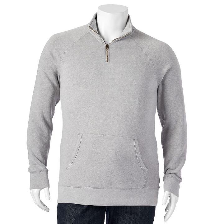 Big & Tall Sonoma Goods For Life&trade; Quarter-zip Fleece Pullover, Men's, Size: 4xb, Grey Other