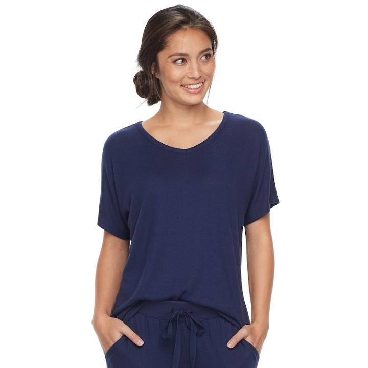 Women's Sonoma Goods For Life&trade; Pajamas: Oversized V-neck Tee, Size: Small, Blue