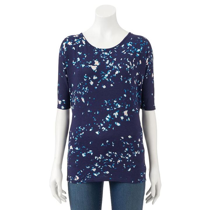 Women's Apt. 9&reg; Dolman Tee, Size: Small, Dark Blue