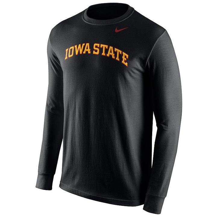 Men's Nike Iowa State Cyclones Wordmark Tee, Size: Large, Black